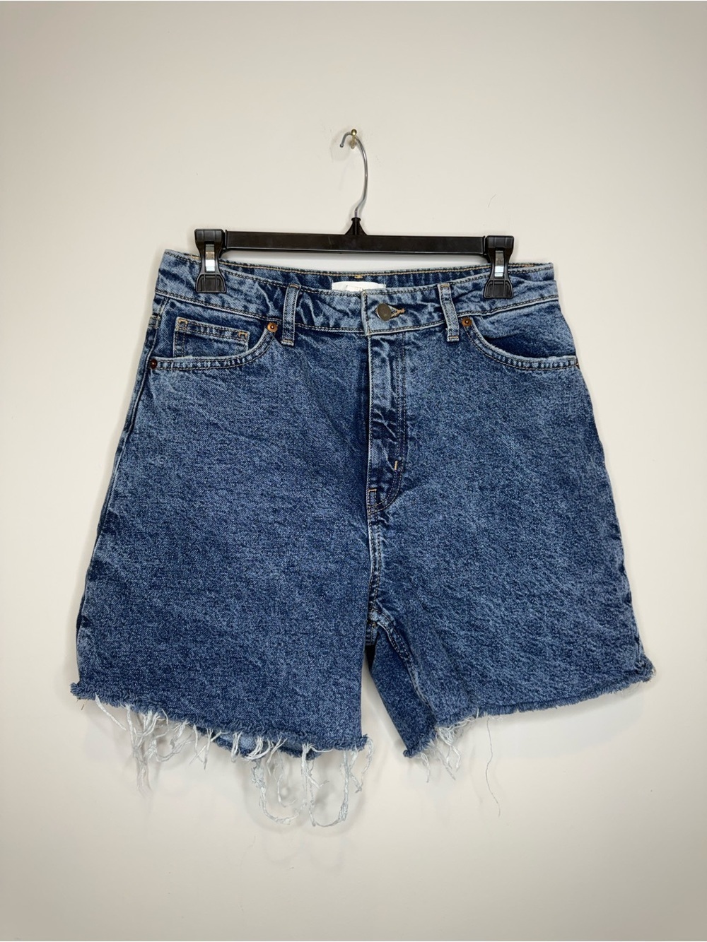 H&M Vintage-Inspired Mid-Blue Denim Cutoff Shorts